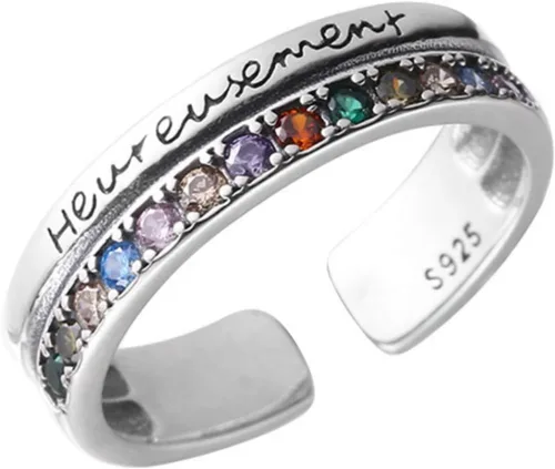Miniatura 240 de Anillo de plata de ley 925, minimalista, ajustable, hecho a mano, para mujeres y niñas