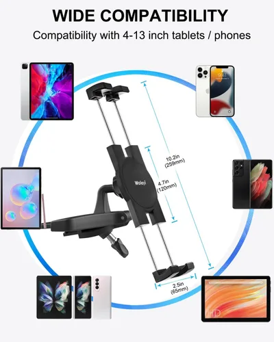 Miniatura 7 de Soporte para tablet de coche con ranura para CD, soporte para tableta de CD ultra resistente para automóvil con rotación de 360°, compatible