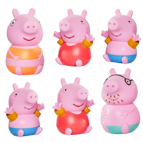 TOOMIES E73159 Tomy Peppa, Daddy Pig, Peppa & George Squirters, juguetes para niños para juegos acuáticos, divertidos accesorios de baño para bebés