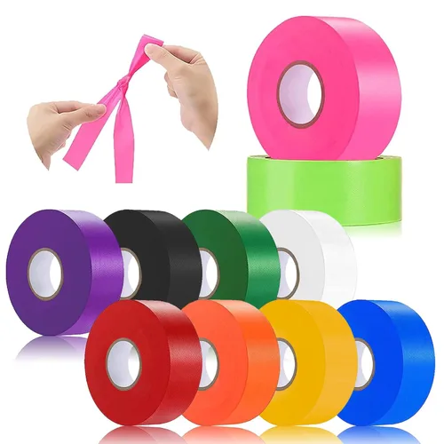 Paquete de 10 cintas de señalización de 10 colores surtidos, cinta de plástico de neón no adhesiva para marcado, cinta de marcado de 1"*2000' para