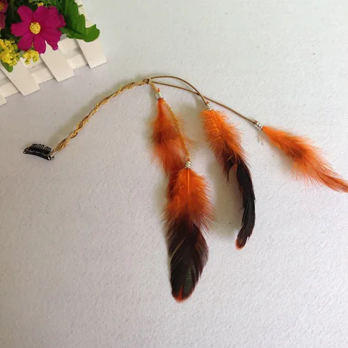 Miniatura 5 de 6 extensiones de cabello hippie boho hechas a mano para mujer con clip de plumas, peine de accesorios de bricolaje, tocado de horquilla