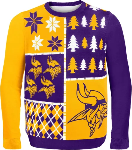 Miniatura 6 de FOCO NFL Unisex-Adult NFL Busy Block Ugly Sweater Bloque ocupado