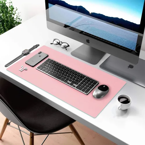 Miniatura 4 de Aothia Alfombrilla de escritorio de piel sintética de doble cara, antideslizante, grande, para mouse y escritorio para oficina, hogar, impermeable