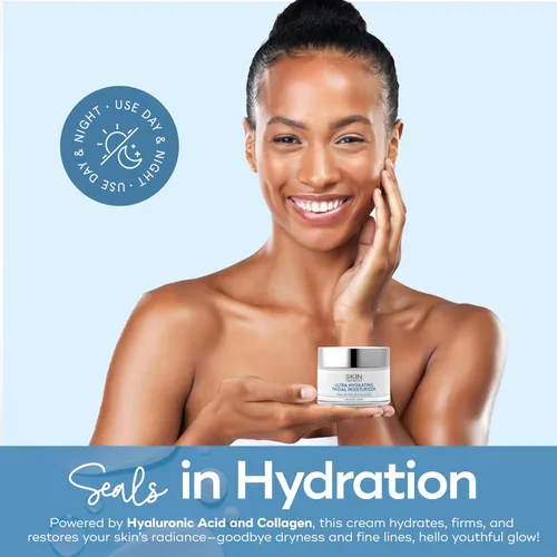Miniatura 4 de Skin Aesthetics Hidratante facial con ácido hialurónico y colágeno, antienvejecimiento, ultra hidratante, líneas finas y arrugas, cuidado de la piel