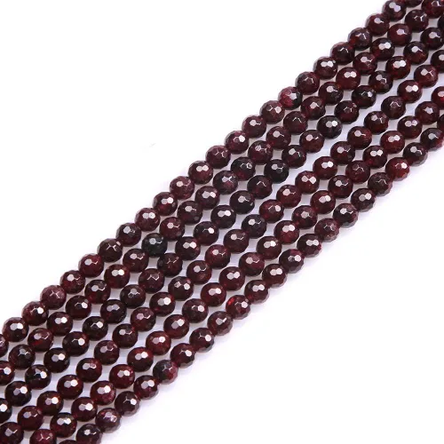 Miniatura 100 de GEM-Inside - Cuentas sueltas de cornalina roja naranja facetada de 0.236 pulgadas (0.236 in), cuentas de energía natural para hacer joyas, redondas