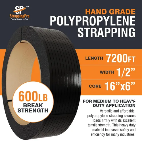 Miniatura 3 de Strapping Pro - Rollo de flejado de polipropileno de grado manual de resistencia industrial para flejado de palés