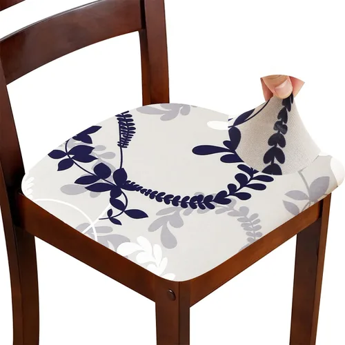 Miniatura 15 de Fundas de asiento para silla, juego de 6, fundas elásticas negras para silla de comedor cuadradas, extraíbles y lavables, protector de asiento