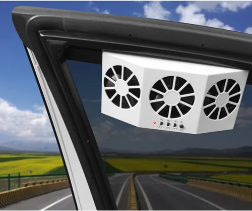 Miniatura 8 de Surakey Ventilador solar para automóvil, ventilador de escape solar de automóvil de 2 W, ventilador de refrigeración de 3 agujeros para radiador