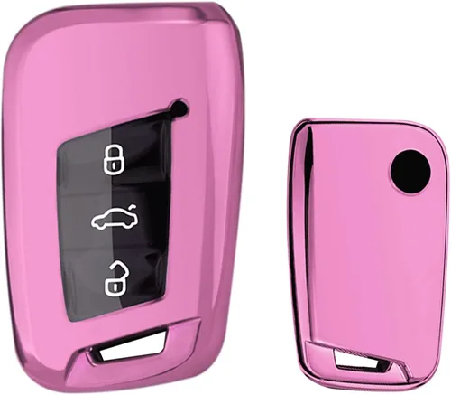 Miniatura 13 de Xotic Tech - Carcasa para llavero de TPU color morado y negro, compatible con Volkswagen Arteon Atlas Golf Alltrack Jetta Passat Tiguan Skoda Kodiaq
