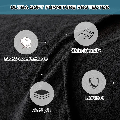 Miniatura 3 de MYSKY HOME Funda de Sofá Seccional para Perros, 2 Piezas Fundas de Sofá para Sofá en Forma de L, Funda de Sofá Lavable, Protector de Muebles Funda