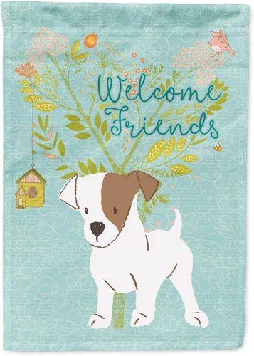 Miniatura 115 de Caroline's Treasures BB7594GF Bandera de jardín de Husky siberiano con texto en inglés "Welcome Friends" - Bandera decorativa para patio exterior