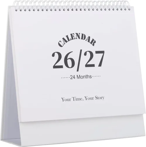 Miniatura 10 de Calendario de escritorio 2026-2027, calendario de 2 años desde enero de 2026 hasta diciembre de 2027, planificador mensual de mesa con calcomanías