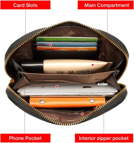 Miniatura 3 de Carteras de cuero para mujer, cuero genuino RFID bloqueo caja de regalo embalaje
