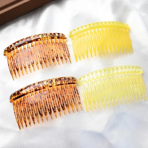 Miniatura 11 de Peine lateral de plástico para el cabello, juego de peines laterales de pelo francés rosa, peine giratorio de plástico, accesorios para niñas