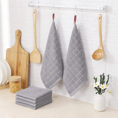 Miniatura 6 de Homaxy - Paquete de 6 paños de cocina de tela de toalla, 100 % algodón, ultrasuaves y absorbentes, trapos perfectos para la cocina, secar y lavar