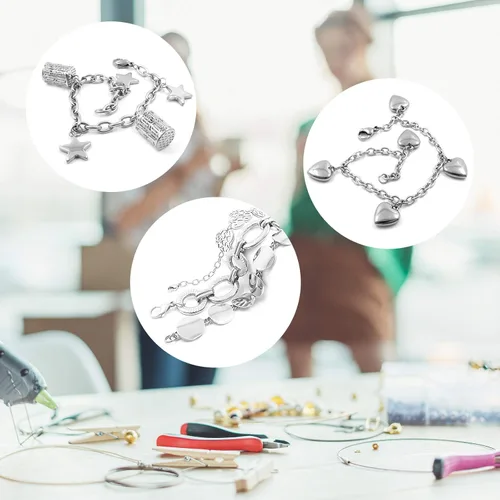Miniatura 6 de FENGWANGLI Cierre de collar para hacer joyas, 300 piezas de cierres pequeños de langosta y anillos de salto para hacer joyas, pulseras y llaveros