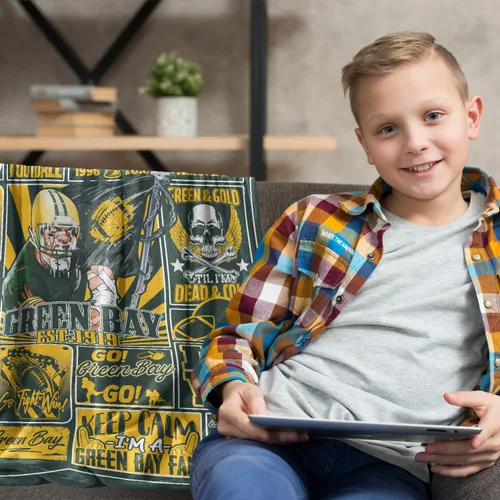 Miniatura 2 de Manta de fútbol para fanáticos, regalos para hombres, mujeres y niños, manta de 50 x 40 pulgadas, manta deportiva de estilo de fútbol, cómoda