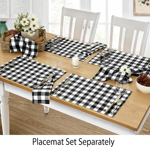 Miniatura 2 de Home Bargains Plus Country Rustic Buffalo - Juego de 4 manteles individuales de algodón a cuadros, color negro, a cuadros, de fácil cuidado