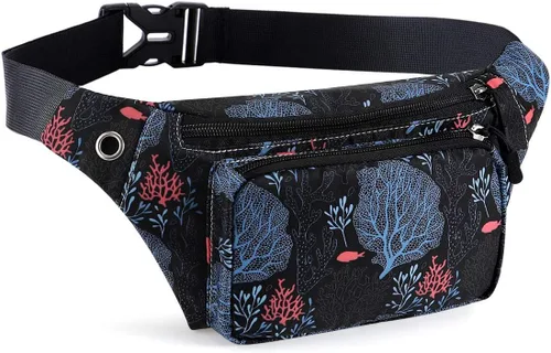 Miniatura 23 de Kamo Fanny Pack, Riñonera Mochila Impermeable Durable Poliéster Pequeño para el aire libre Ligero bolsa cruzada, bolso de día para Mujeres Hombres