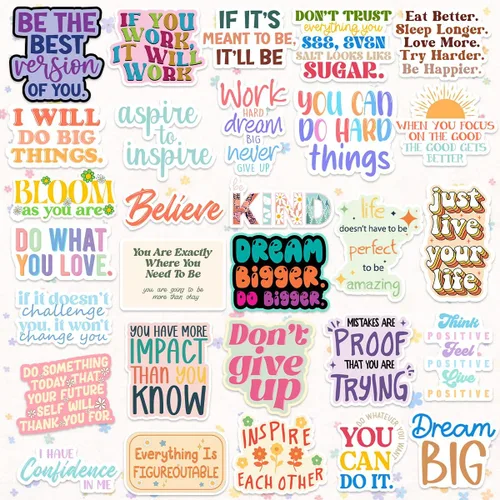 Miniatura 2 de You've Got This By Puraesla - Paquete de 300 calcomanías holográficas de afirmación positiva, citas motivacionales, decoración de impulso de salud
