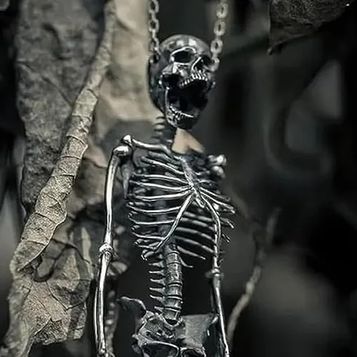 Miniatura 7 de Colgante de esqueleto de cuerpo completo, collar con colgante vintage de calavera única, colgante de calavera gótica, regalo de joyería para él