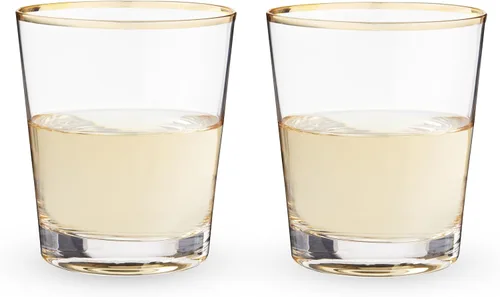Miniatura 9 de Twine Copas de vino de tallo dorado, elegantes vasos con borde dorado para vinos tintos y blancos, inauguración de la casa, aniversario, regalos