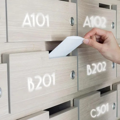 Miniatura 4 de 110 calcomanías reflectantes de vinilo para número de buzón, letras mayúsculas, impermeables, para residencia, apartamento, oficina, habitación