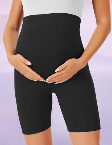 Miniatura 2 de BONVIGOR Pantalones cortos de maternidad sobre el vientre para ciclismo, entrenamiento, yoga, activo, atlético, embarazo, pantalones cortos de pijama