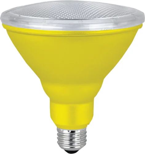 Xtricity Bombilla LED PAR38 de colores, 7 W, (equivalente a 40 W), impermeable, interior/exterior, base mediana E26, 120 V, lista RoHs, amarillo (1