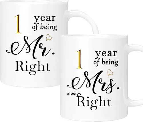 Miniatura 19 de Juego de 2 Tazas de Café del 11º Aniversario, Regalos de Boda del 11º Año Decoraciones de Aniversario para Parejas Padres Hombres Mujeres Marido
