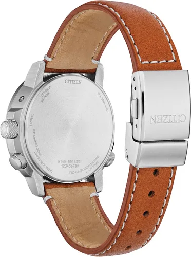 Miniatura 3 de Citizen Eco-Drive Promaster Air Skyhawk Atomic Time Keep - Reloj para hombre en súper titanio con correa de cuero marrón esfera azul