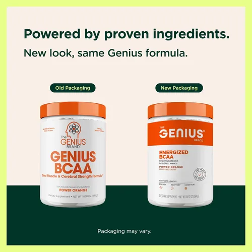 Miniatura 4 de Polvo GENIUS BCAA con Focus & Energy. Polvo multiuso natural vegano para preentrenamiento BCAAs, para mejorar la claridad mental y la recuperación