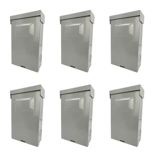 Long Term 6 Paquetes Caja de Desconexión de CA Metálica Sin Fusible de 60 Amperios 120/240 Voltios Fabricación Profesional Caja de Desconexión de