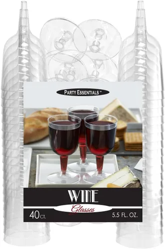 Miniatura 6 de Copas de vino Party Essentials, de plástico duro, de dos piezas, 5.5 onzas, Multicolor