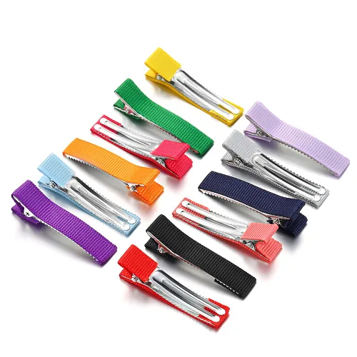 Miniatura 3 de 10 unids/lote plana de una sola punta de metal cocodrilo dientes clip de pelo pasadores color caramelo horquillas para bricolaje joyería base Negro
