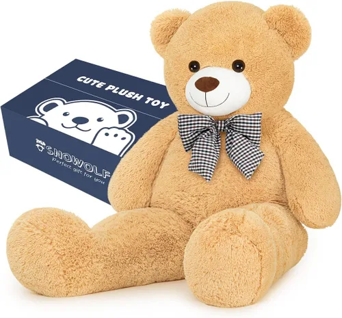 Miniatura 9 de SNOWOLF Oso de peluche gigante de 47 pulgadas, regalo para el Día de la Madre, oso de peluche gigante de 47 pulgadas, lindo oso suave de tamaño real