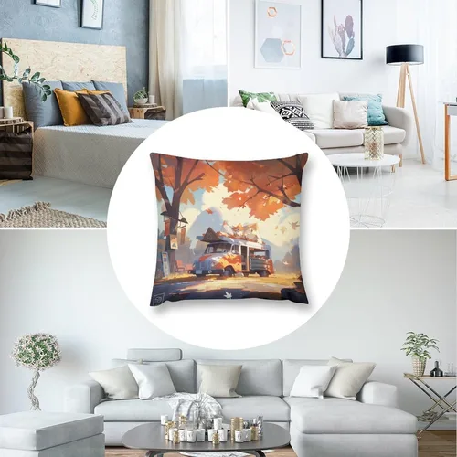 Miniatura 5 de Fundas de almohada para sofá de 12 x 12 pulgadas, diseño cuadrado de otoño y granja campestre, suave, estampado de doble cara, fundas decorativas