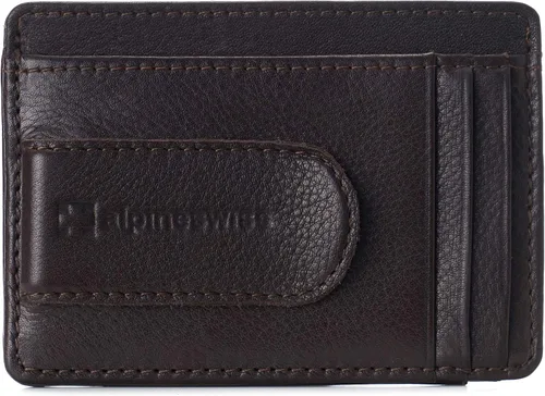 Miniatura 6 de Alpine Swiss Cartera de cuero con clip de dinero RFID Dermot para hombre viene en una caja de regalo
