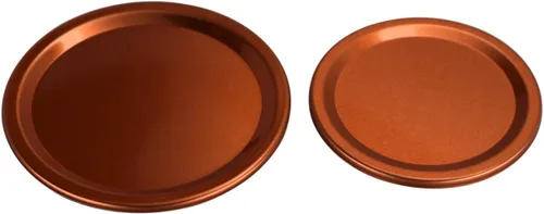 Miniatura 3 de Insertos de tapa de almacenamiento plana de aluminio de color cobre para tarros Mason (paquete de 10, boca regular)