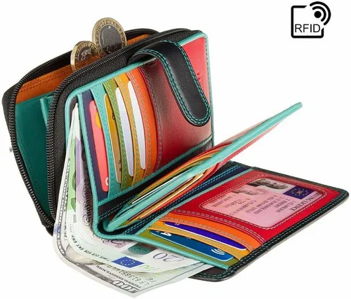 Miniatura 4 de Visconti RIO 13 - Cartera grande de piel suave para mujer, Rhumba Negra, Cartera grande
