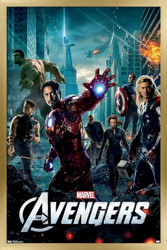 Miniatura 14 de Marvel Avengers: Póster de pared de una hoja, 22.4 pulgadas de largo x 14.7 pulgadas de ancho, versión enmarcada de madera de granero
