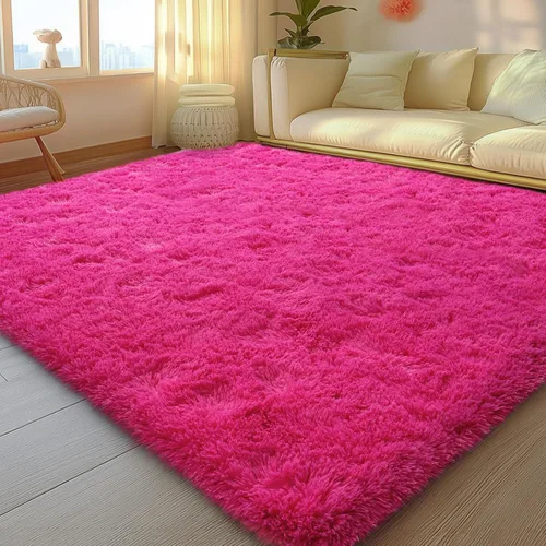 Miniatura 101 de Mugorn - Alfombra de 8 x 10 pies, alfombras grandes, esponjosas, suaves, peludas, antideslizantes, mullidas para interiores, color negro, 8 x 10 pies