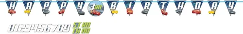 Cartel multicolor de letras de Disney Cars 3 Jumbo Add-An-Age de 10.5 x 10 pulgadas (paquete de 1) – Decoración única y personalizable – Perfecto