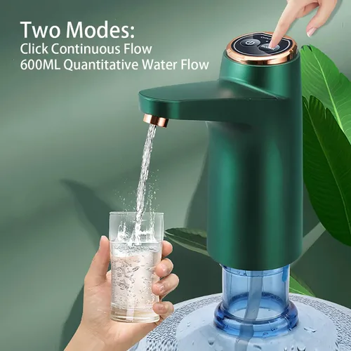 Miniatura 2 de Sistema de bomba dispensadora de botella de agua de 5 galones, bomba de agua potable automática con carga USB, dispensador de agua eléctrica Verde