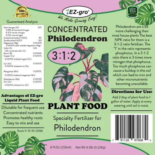 Miniatura 3 de EZ-GRO Fertilizante Líquido para Philodendron - Alimento para Plantas de Interior con Relación de 3 1 2 NPK para Plantas de Philodendron Filodendro