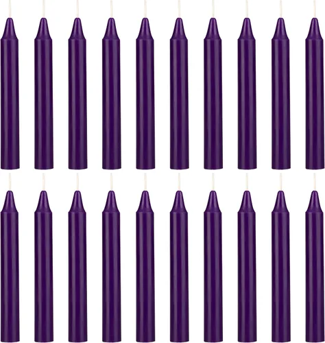 Miniatura 34 de SRG 40 mini velas cónicas color azul claro sin perfume, 4 pulgadas de alto x 1/2 pulgada de diámetro, ideal para lanzar campanadas, rituales