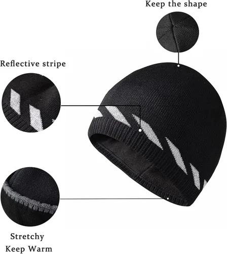 Miniatura 2 de Gorros de vellón para hombre, resistentes al viento, elásticos, de punto de invierno, para exteriores, esquí, correr