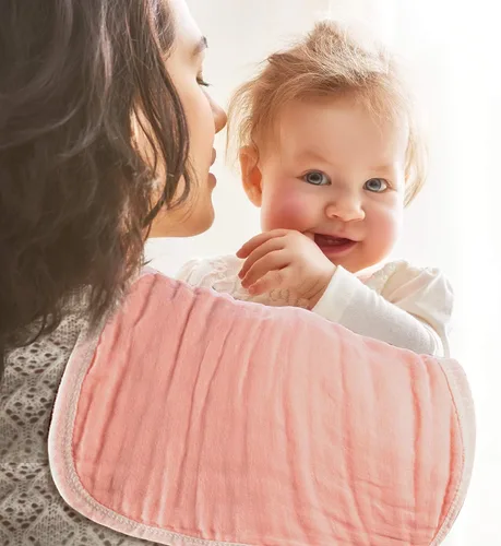 Miniatura 5 de MUKIN Paños de muselina para eructos y paño para eructos, suaves y absorbentes para niños y niñas, paquete de 5 baberos de algodón para recién