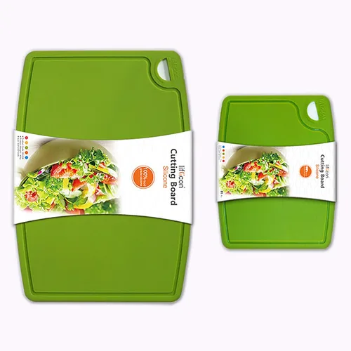 Miniatura 14 de Liflicon Tablas de corte de silicona gruesas para cocina, juego de tablas de cortar/esteras de silicona de 2 piezas extra grandes 37 cm x 26.5 cm