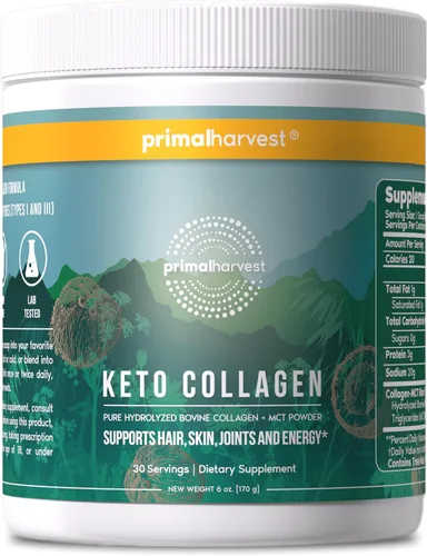 Miniatura 8 de Primal Harvest Polvo de Colágeno para Mujeres u Hombres Primal Harvest Péptidos de Colágeno en Polvo Tipo I y III, 10 Oz Polvo de Proteína